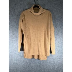 Banana Republic Petite‎ XS Tunic Sweater Tan Brown Cowl Neck Long Sleeve